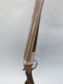 Robert Hughes & Sons 12 bore side by side shotgun with engraved locks, top plate,