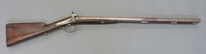 Clough & Sons of Bath side by side percussion hammer action gun with named and engraved locks,