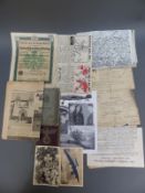 A quantity of ephemera, postcards,