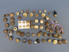 A collection of largely military buttons to include ARP, RAF, Naval,