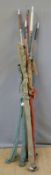 A collection of vintage sea fishing boat rods including Jack Hargreaves Tope rod,