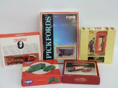 Five Corgi diecast model commercial vehicle sets comprising Pickfords D74/1, DPO Telephones D15/1,