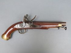 Government unissued flintlock hammer action New Land Pattern pistol with lock stamped Tower and