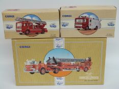 Seven Corgi Classics diecast model fire engines American La France Aerial Ladder Truck 97324,