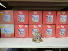 Twenty pink boxed Lilliput Lane cottages to include The Lion House and various tea rooms,