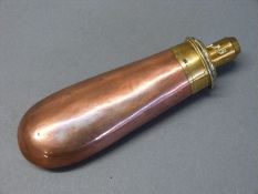 G & JW Hawksley copper and brass powder flask, 16.