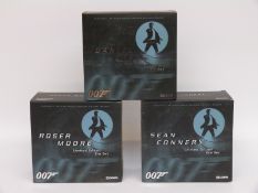 Three Corgi James Bond 007 1:36 scale limited edition diecast model Era sets, Sean Connery,