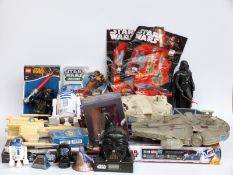 Thirty Star Wars model figures, vehicles, kits etc including Revell Magnaguard Fighter,