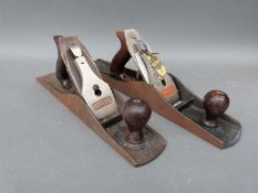 A Record No 5 1/2 woodworking plane and a Stanley No 6 example