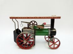 Mamod TE1A live steam traction engine with spring type whistle,