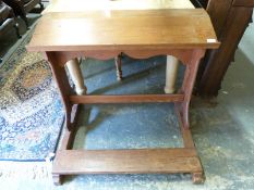 Two 19thC oak pew fronts / lecterns, length 235cm, and a pine prayer lectern,