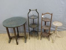 Two folding cake stands including a Chinese style example,