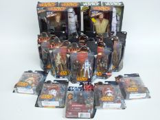 Seventeen Star Wars model action figures including Mission Series,