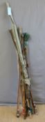 Vintage fishing rods including bamboo, Hardy blanks, fly rod by Rudge, Bruce and Walker blank,