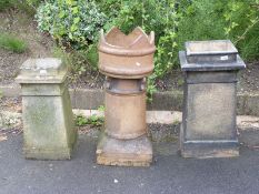Three large chimney pots,