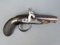 Avery & Co of London double barrelled side by side percussion hammer action pistol with name and