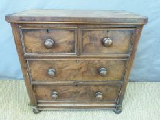 A 19thC chest of three graduated drawers of small proportions,