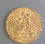 A 1912 gold full sovereign
