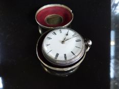 John Moncas of Liverpool hallmarked silver pocket watch with signed fusee movement, Roman numerals,