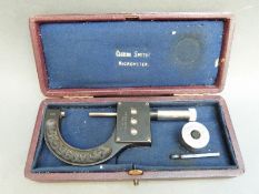 A cased Ciceri Smith digit micrometer c1893,