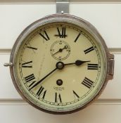 A chrome cased Smiths Astral ship's bulkhead clock with Roman dial,