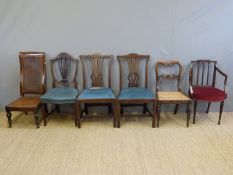 Six various Georgian, Victorian and later chairs.