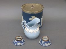 A pair of Wedgwood Jasperware hallmarked silver mounted salts,