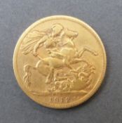 A 1912 gold full sovereign
