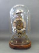 Firderer of Birmingham skeleton clock with fusee movement & Roman numerals, shaped barrel,