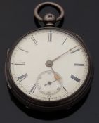 Joseph Ball of Liverpool hallmarked silver gentleman's open faced pocket watch with inset