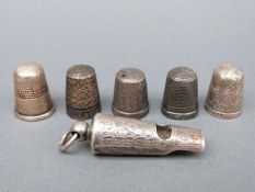 A hallmarked silver whistle, B'ham 1907,