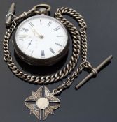 Waltham hallmarked silver gentleman's open faced pocket watch with subsidiary seconds dial,