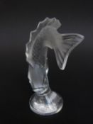 Lalique frosted glass paperweight in the form of a fish, signed Lalique France,