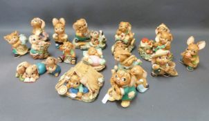 A collection of Pendelfin rabbits etc