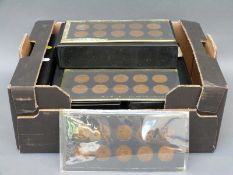 An amateur collection of Edwardian and Victorian pennies, many in only just fine condition,