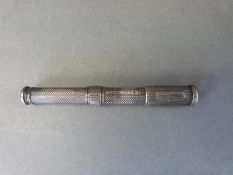 A Victorian S Mordan & Co patent twin ended hallmarked silver retractable pencil/pen,