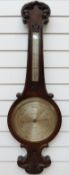 A 19thC Dollond London mercury wheel barometer with thermometer
