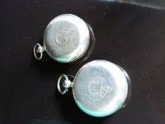 Two hallmarked silver pocket watches both with Roman numerals,