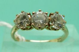 A 9ct gold ring set with cubic zirconia (size I)