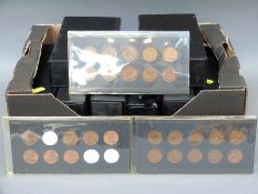 An amateur collection of farthings to include George III Hibernia VF, larger Victorian examples,