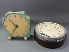 A mid 20th century electric clock by Aircraft Patent Ltd, the painted dial with triangular numerals,