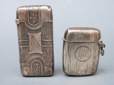 A George V hallmarked silver vesta case,