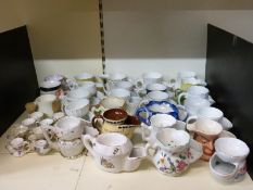 A collection of vintage shaving mugs including Victorian examples, Torquay Ware,