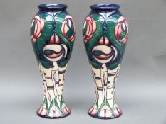 A pair of Moorcroft Charles Rennie Macintosh vases, 27.