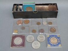 A small collection of coins and modern crowns etc includes 'Nations United for Peace' 1945-95 £2