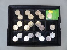 A collection of 22 collectable 50 pence coins to include six Olympic swimmers 2011,