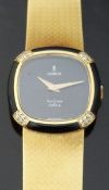 Corum for Van Cleef & Arpels 18ct gold ladies wristwatch with black onyx bezel,