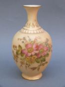 Royal Worcester blush ivory pedestal vase, shape H286,