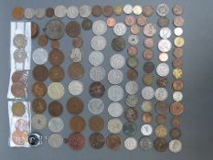 A collection of UK and overseas coinage including 1850 Portuguese 10 Reis,
