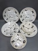 Ridgways Old Leeds Sprays pattern plates and bowls